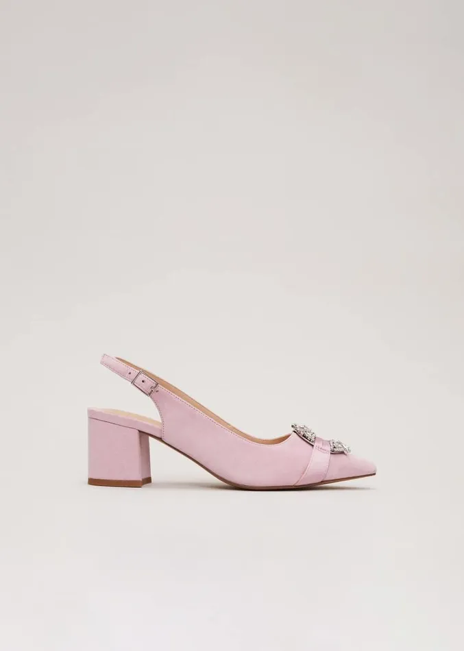 Embellished Block Heel Shoes Pink Women Phase Eight Occasion Shoes