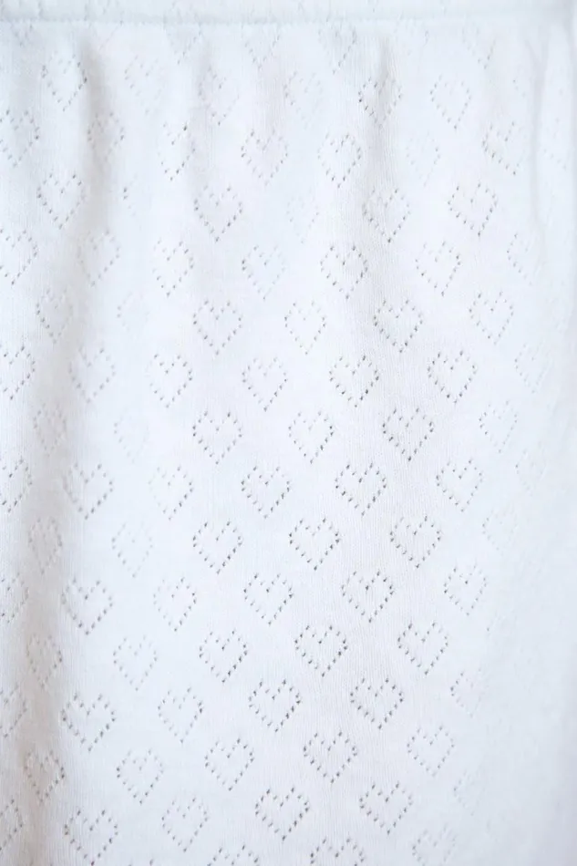 Emery Eyelet Hearts Sweatshorts White Women Brandy Melville Bottoms