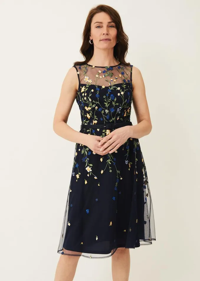 Esmeralda Embroidered Fit and Flare Dress Navymulti Women Phase Eight Dresses Esmeralda Embroidered Fit and Flare Dress Navymulti Women Phase Eight Dresses