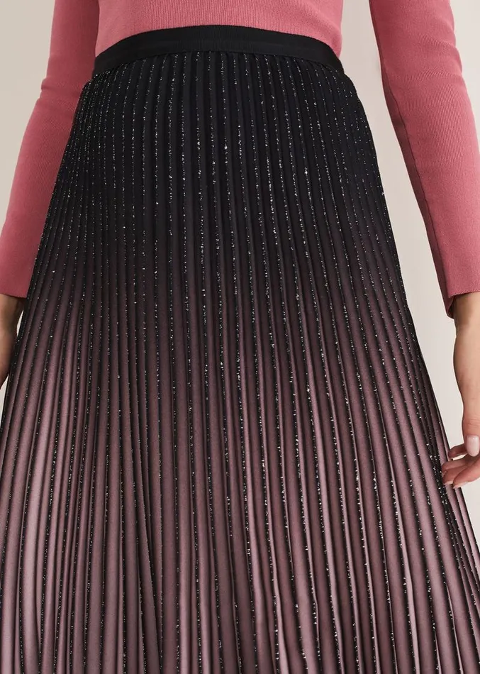 Estella Ombre Midi Skirt Blackcappucino Women Phase Eight Skirts