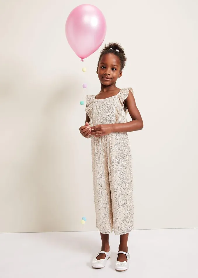 Evie Sequin Jumpsuit Silver Women Phase Eight Dresses