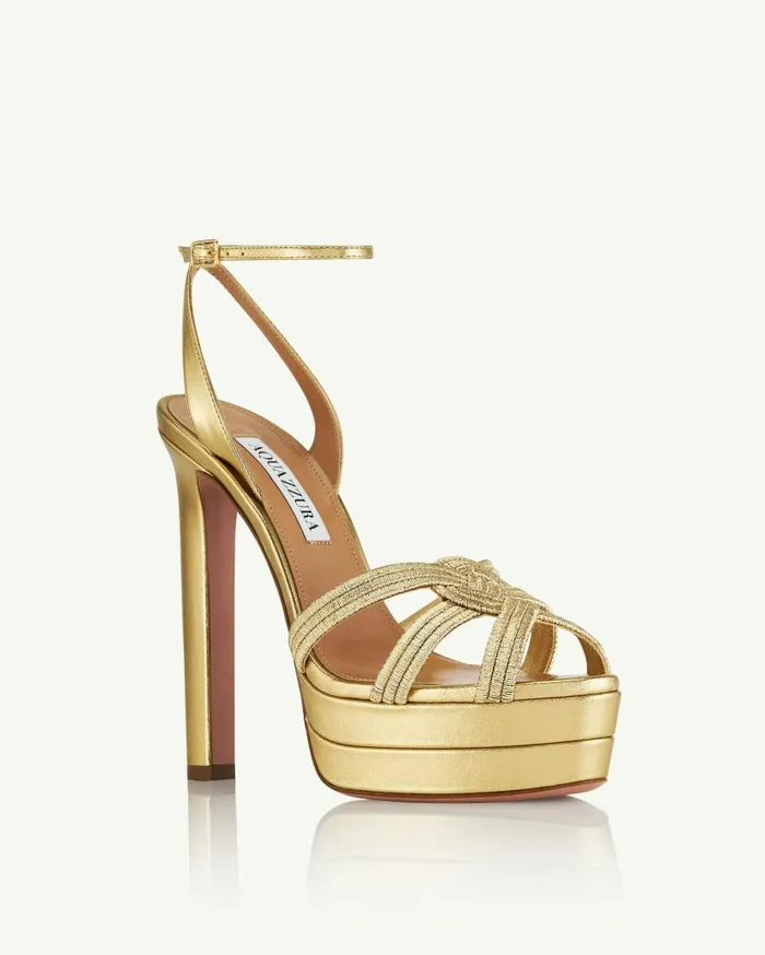 Felix Sandal Plateau 130 Gold Women Aquazzura Platforms