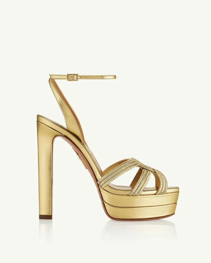Felix Sandal Plateau 130 Gold Women Aquazzura Platforms Felix Sandal Plateau 130 Gold Women Aquazzura Platforms