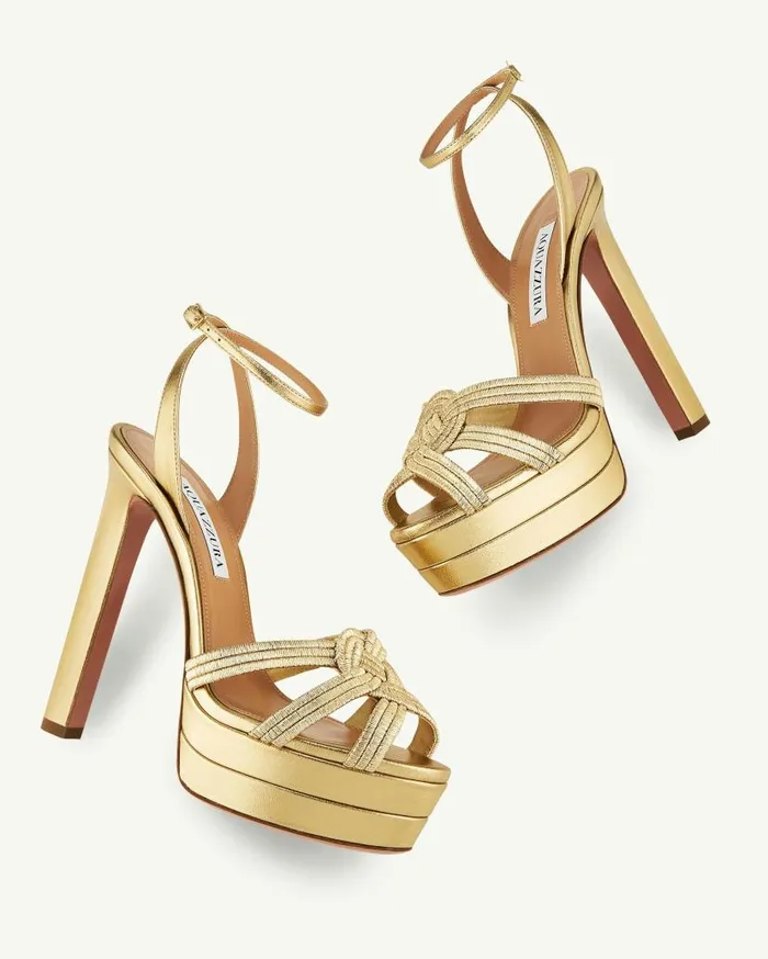 Felix Sandal Plateau 130 Gold Women Aquazzura Platforms Felix Sandal Plateau 130 Gold Women Aquazzura Platforms