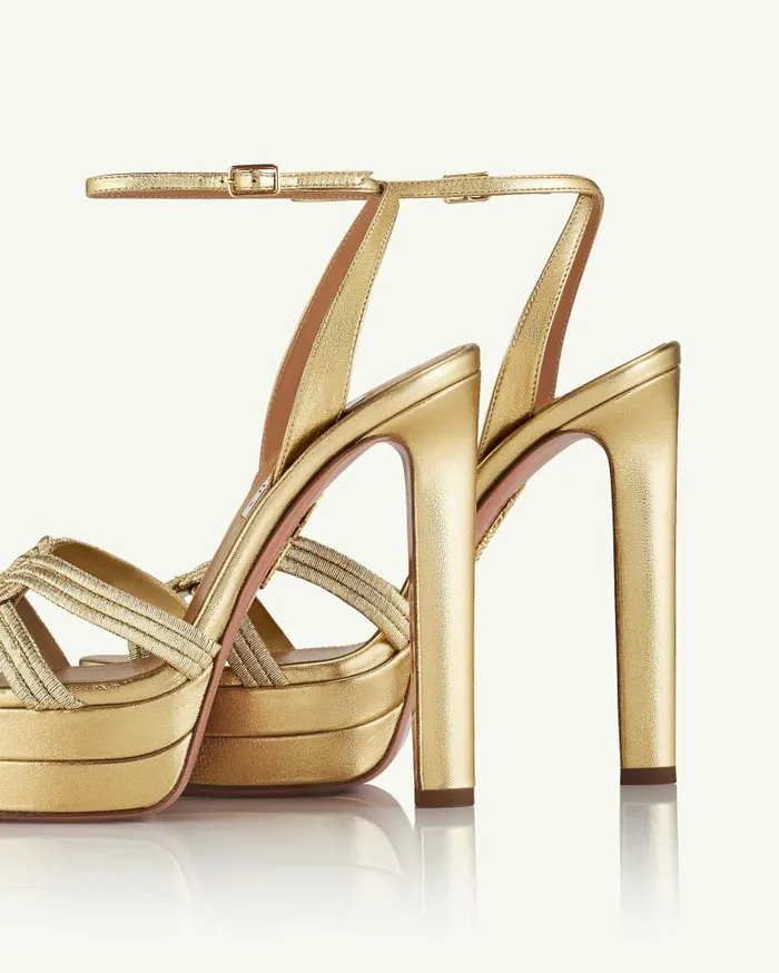 Felix Sandal Plateau 130 Gold Women Aquazzura Platforms Felix Sandal Plateau 130 Gold Women Aquazzura Platforms