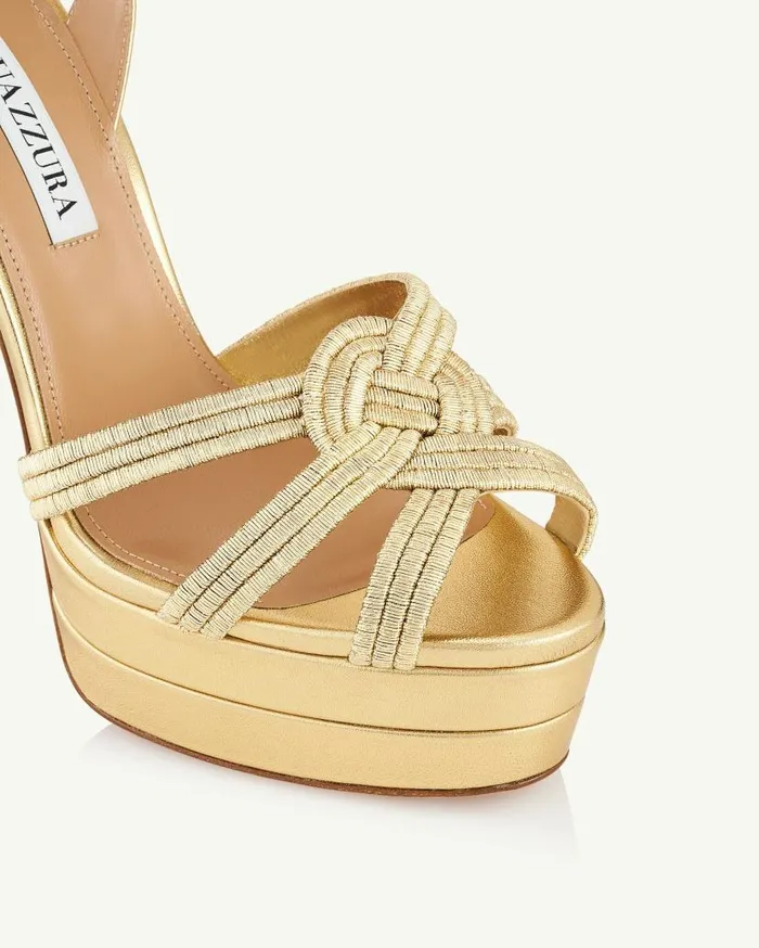 Felix Sandal Plateau 130 Gold Women Aquazzura Platforms Felix Sandal Plateau 130 Gold Women Aquazzura Platforms