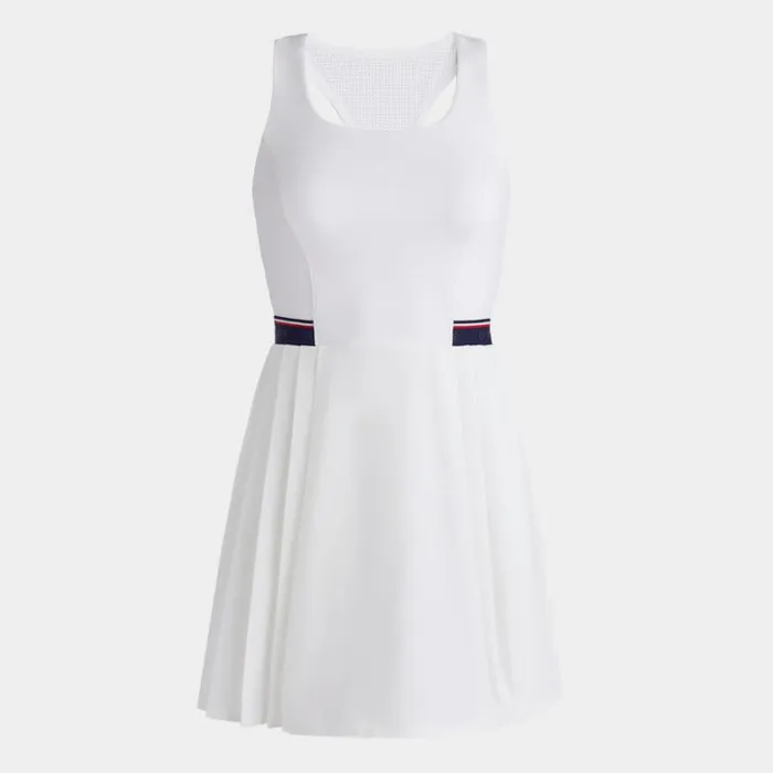 GFORE RACERBACK STRETCH OPS PLEATED TENNIS DRESS WITH SHORT Snow Women Skorts and Dresses