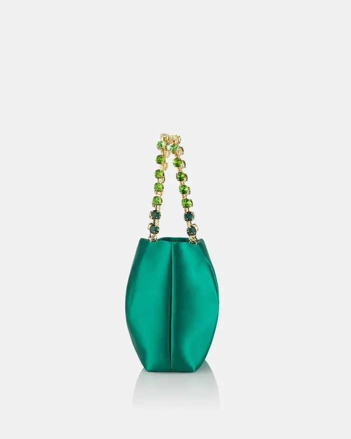 Galactic Crystal Mini Tote Green Women Aquazzura Mini Bags