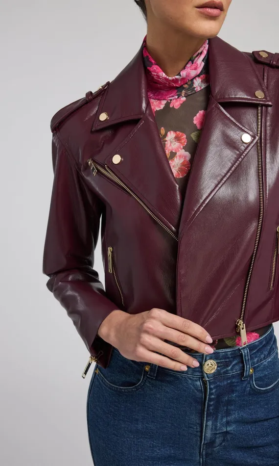 Generation Love Clothing Outerwear Cosita Vegan Leather Moto Jacket Malbec 8211 Women