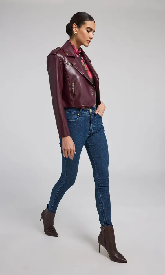 Generation Love Clothing Outerwear Cosita Vegan Leather Moto Jacket Malbec 8211 Women