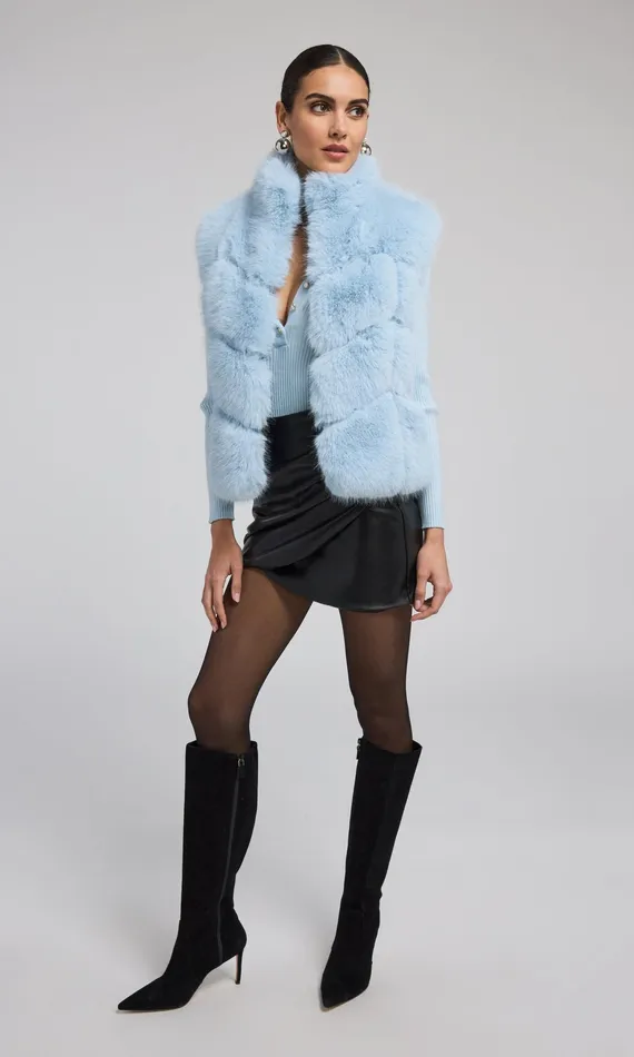 Generation Love Clothing Outerwear Rosario Faux Fur Vest Powder Blue 8211 Women