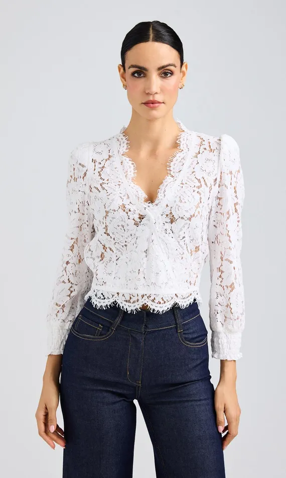 Generation Love Clothing Tops Kairi Lace Wrap Blouse White 8211 Women