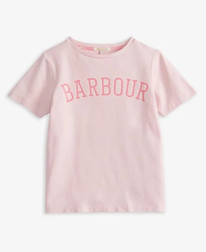 Girls039 Northumberland TShirt Shell Pink Kids Barbour Clothing