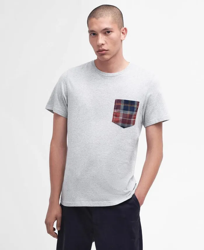 Goole Pocket TShirt Light Grey Marl Men Barbour TShirts