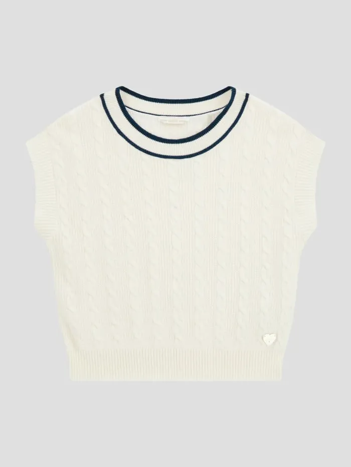 GUESS Big Girl 7 14 Sweater Vest 716 White 8211 Kids