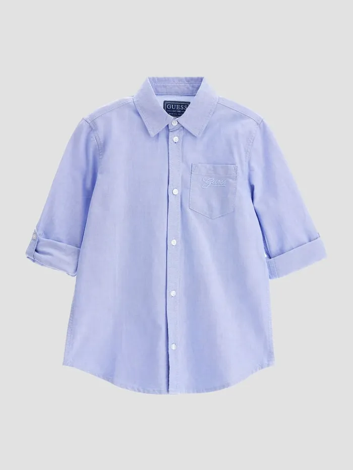GUESS Big Girl 7 14 Woven Oxford Shirt 716 Blue 8211 Kids