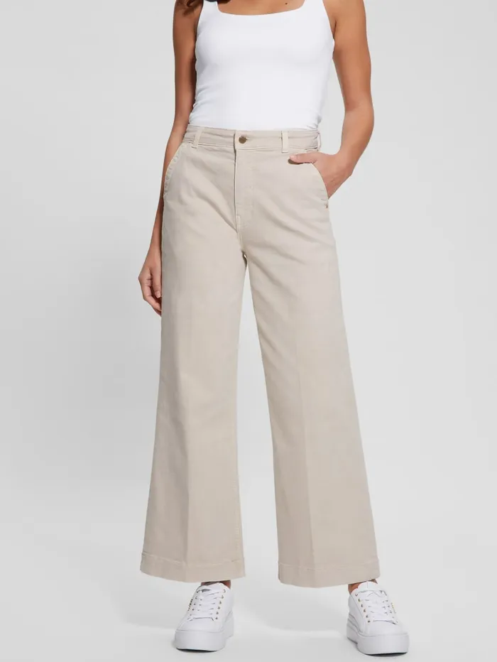 GUESS Bottoms Darma HighRise WideLeg Pants White 8211 Women