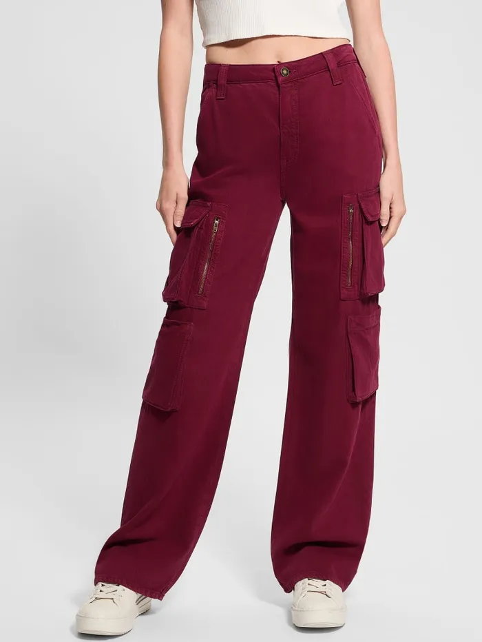 GUESS Bottoms Eco Kori Cargo Pants Red 8211 Women