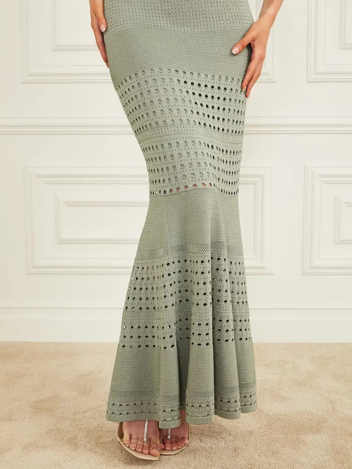 GUESS Bottoms Henley Maxi Skirt Green 8211 Women