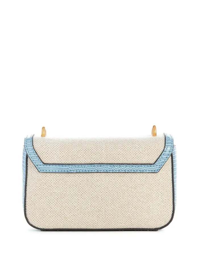 GUESS Crossbodies G Status SnakeEmbossed Mini Crossbody Gray 8211 Unisex
