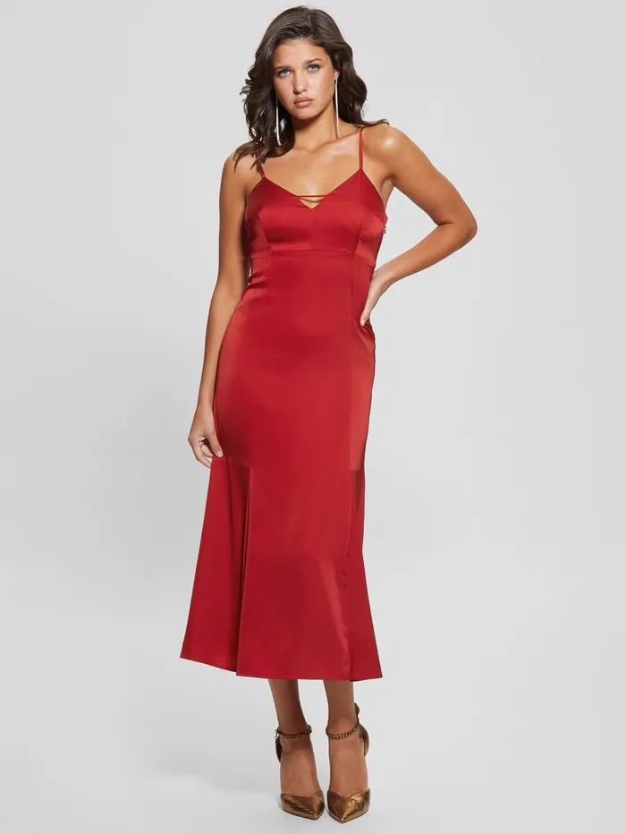 GUESS Dresses and Jumpsuits Eco Monique Satin Dress Red 8211 Women