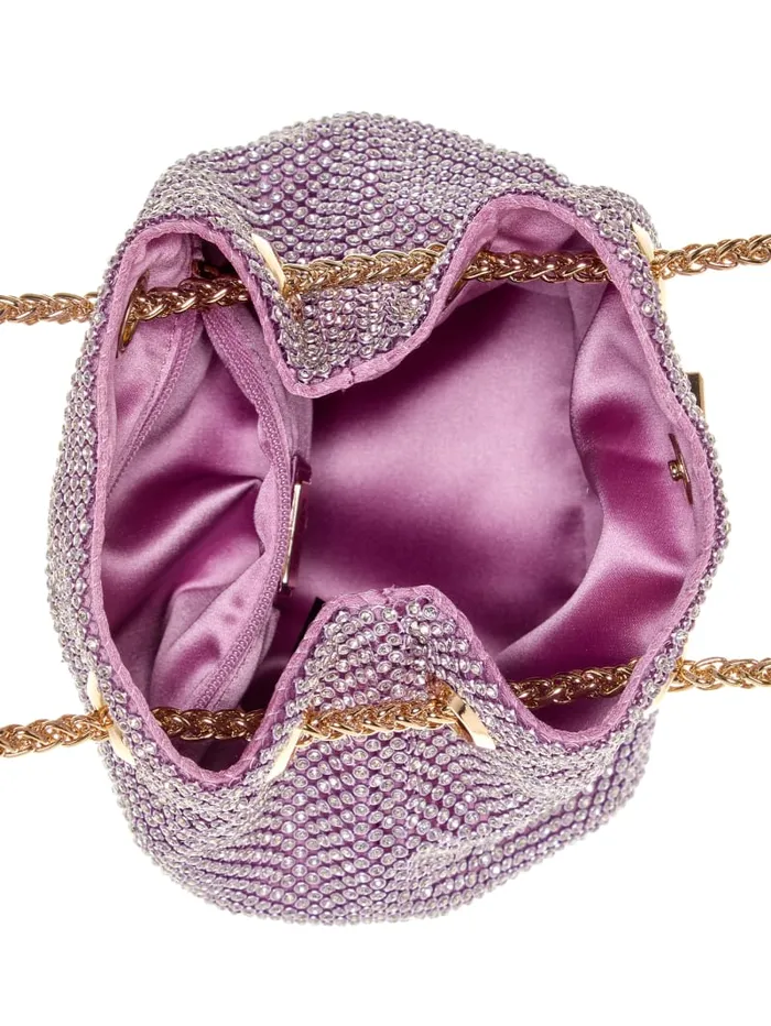 GUESS Evening Bags Lua Rhinestone Mesh Mini Pouch Bag Pink 8211 Unisex