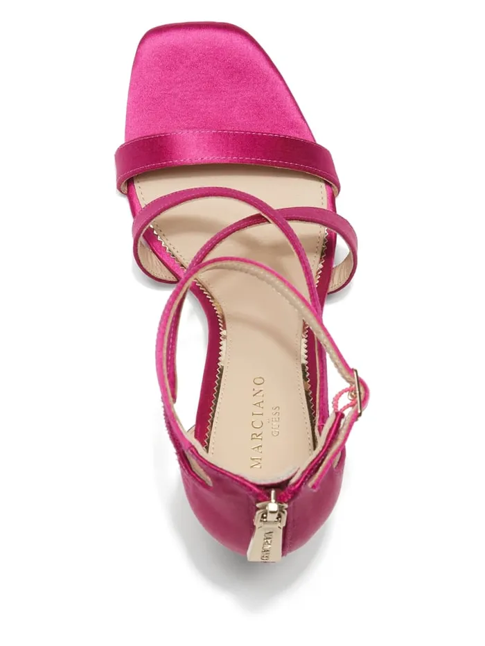 GUESS Heels Satin Strappy Heel Pink 8211 Unisex
