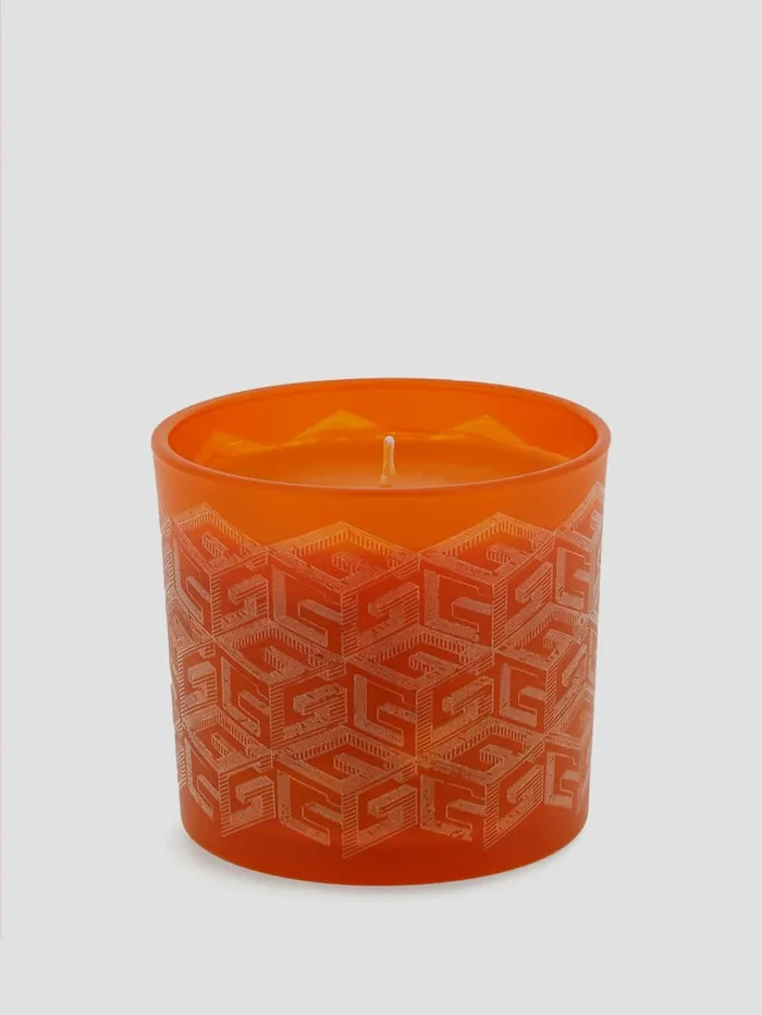GUESS Home LaserCut G Cube Candle Orange 8211 Women