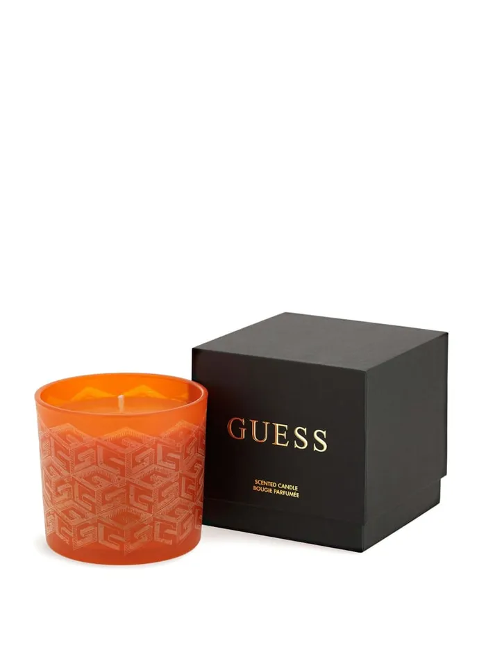 GUESS Home LaserCut G Cube Candle Orange 8211 Women