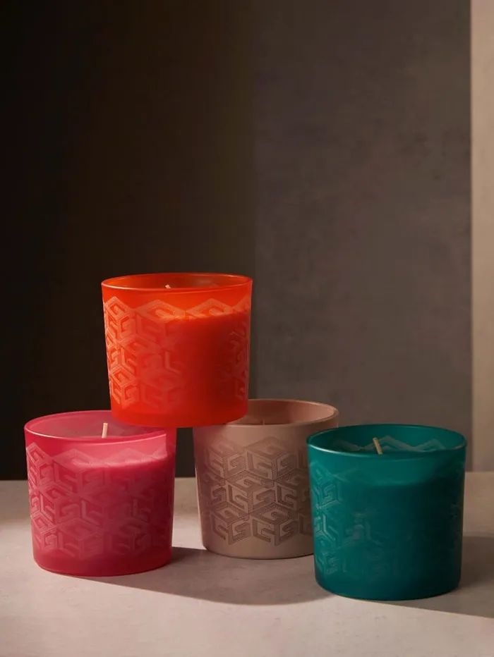 GUESS Home LaserCut G Cube Candle Orange 8211 Women