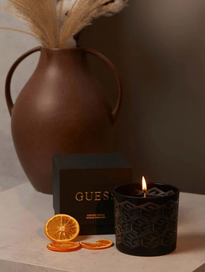 GUESS Home LaserCut G Cube Candle Orange 8211 Women