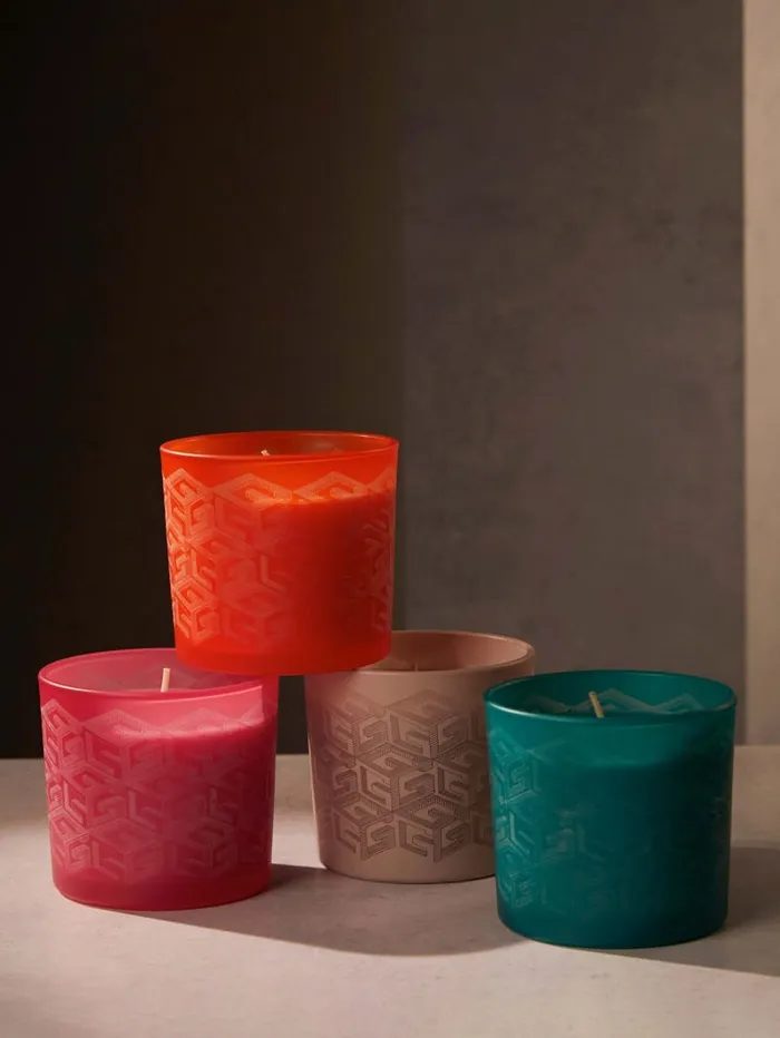 GUESS Home LaserCut G Cube Candle Orange 8211 Women