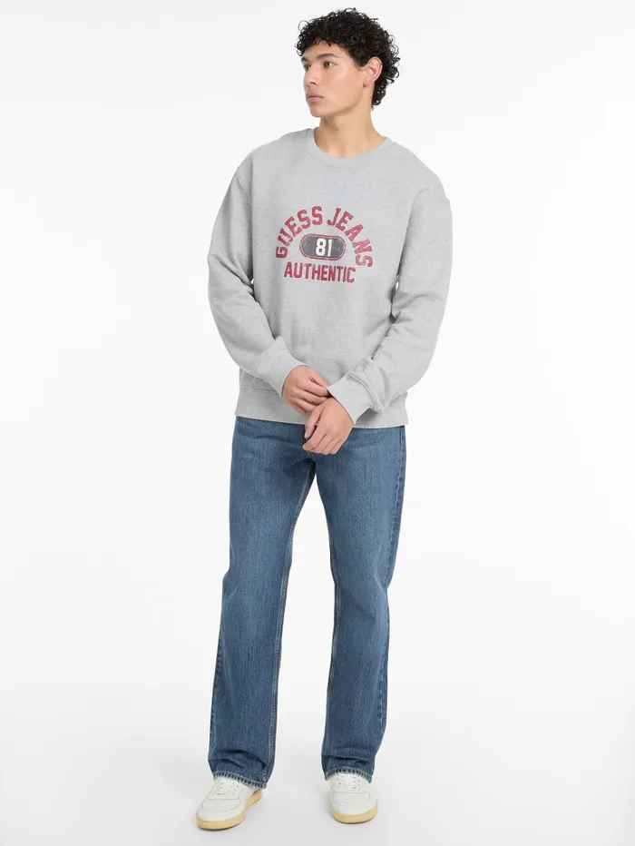 GUESS Hoodies and Sweaters Authentic Logo Crewneck Sweatshirt Black 8211 Men