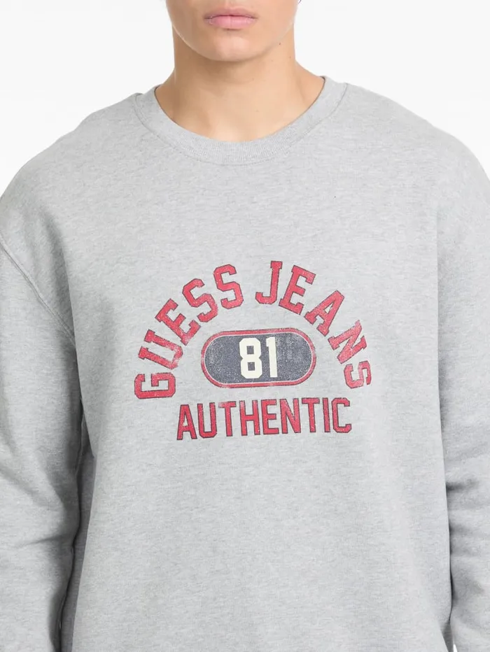 GUESS Hoodies and Sweaters Authentic Logo Crewneck Sweatshirt Black 8211 Men