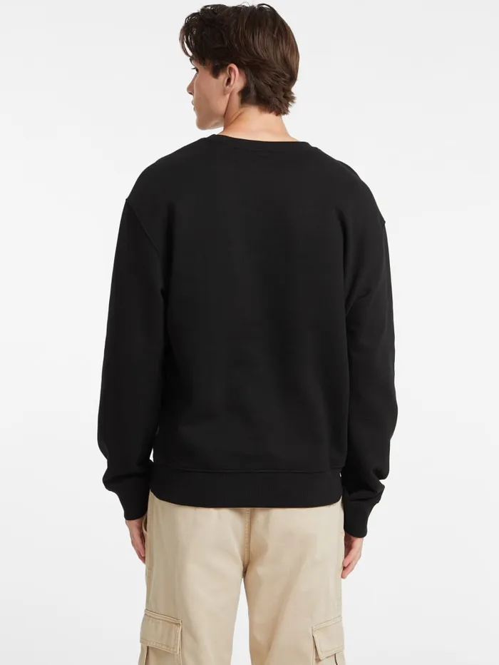 GUESS Hoodies and Sweaters Authentic Logo Crewneck Sweatshirt Black 8211 Men