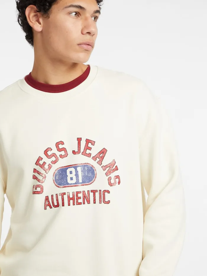GUESS Hoodies and Sweaters Authentic Logo Crewneck Sweatshirt Black 8211 Men