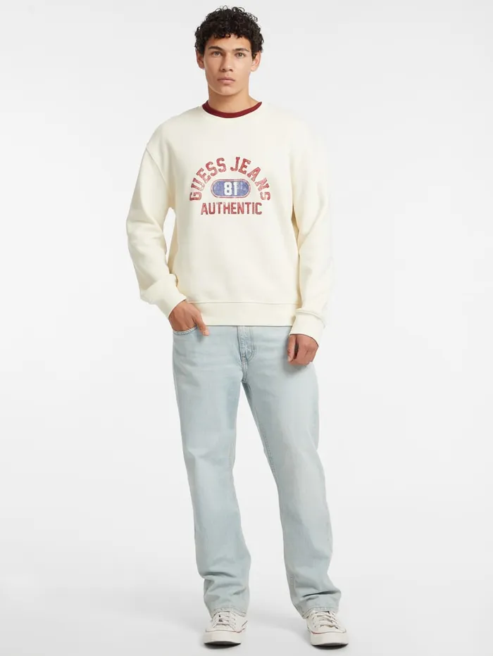 GUESS Hoodies and Sweaters Authentic Logo Crewneck Sweatshirt Black 8211 Men