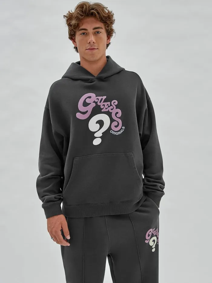GUESS Hoodies and Sweaters Originals Wavy Hoodie Black 8211 Men