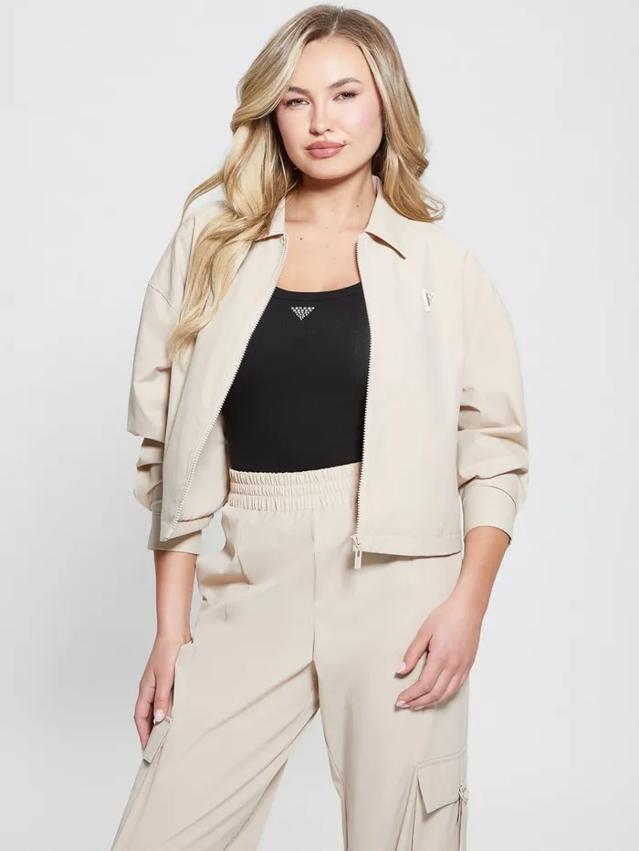 GUESS Jackets and Coats Eco Aurlie ZipUp Jacket Beige 8211 Women