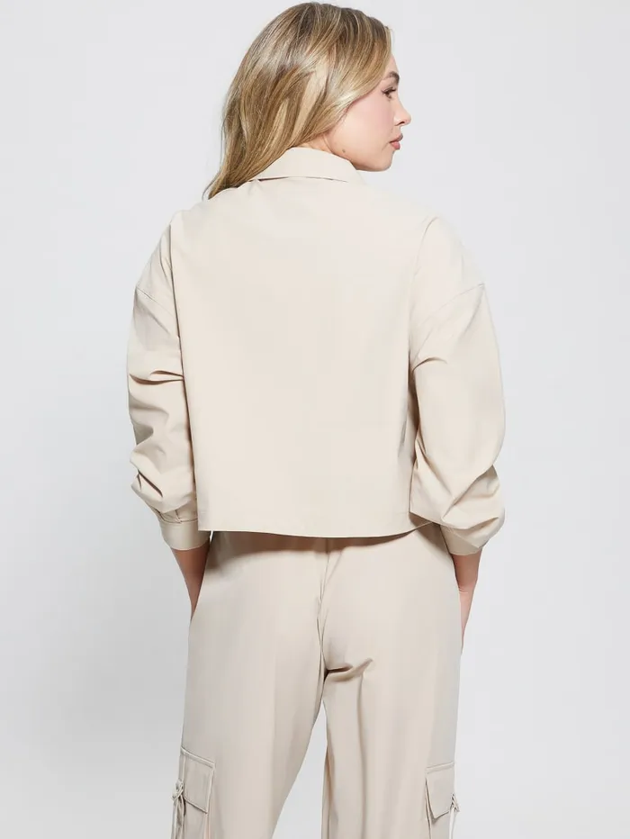GUESS Jackets and Coats Eco Aurlie ZipUp Jacket Beige 8211 Women