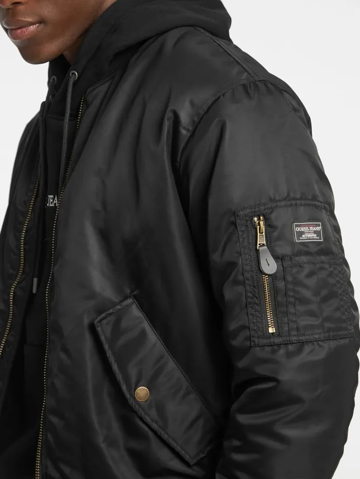 GUESS Jackets and Coats Eco Flight Jacket Black 8211 Men