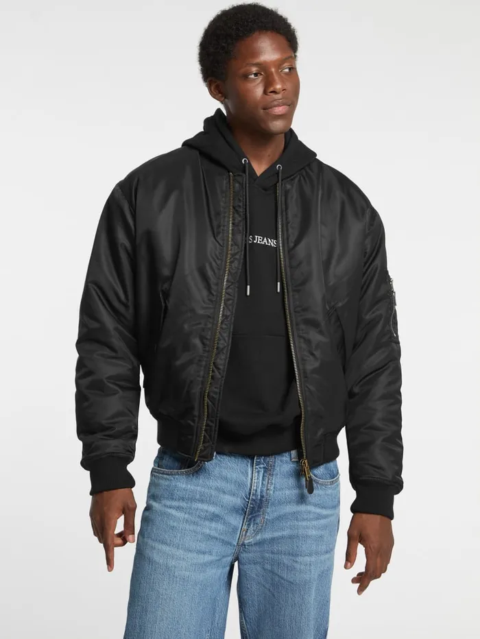 GUESS Jackets and Coats Eco Flight Jacket Black 8211 Men