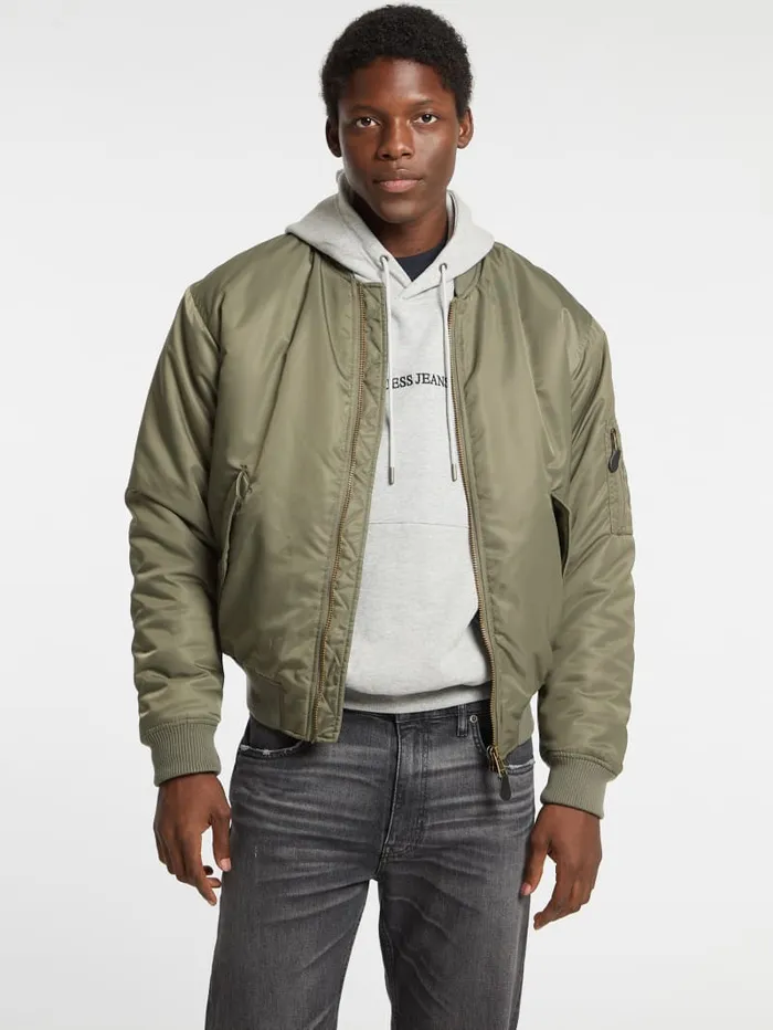 GUESS Jackets and Coats Eco Flight Jacket Black 8211 Men