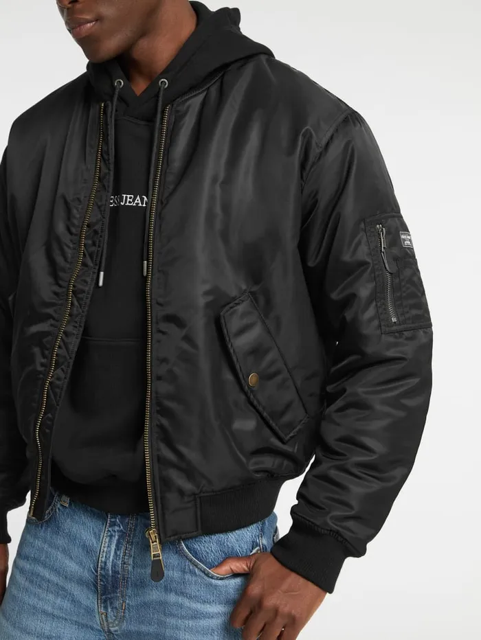 GUESS Jackets and Coats Eco Flight Jacket Black 8211 Men