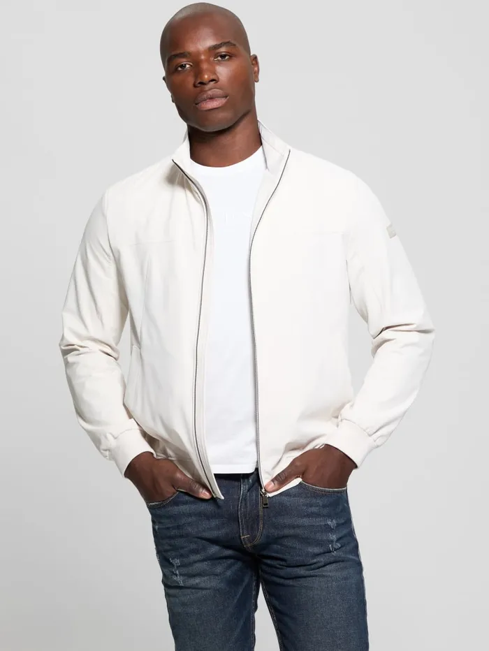 GUESS Jackets and Coats Eco Woven Packable Jacket White 8211 Men