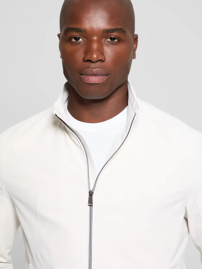 GUESS Jackets and Coats Eco Woven Packable Jacket White 8211 Men