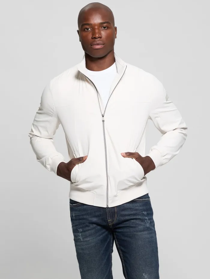 GUESS Jackets and Coats Eco Woven Packable Jacket White 8211 Men
