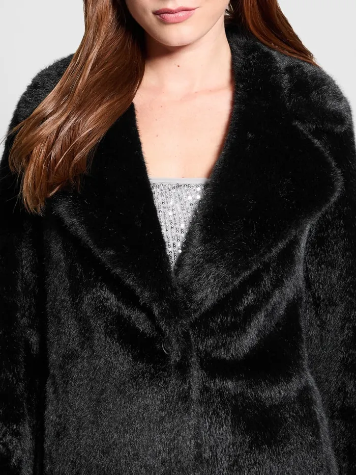 GUESS Jackets and Coats Filomena FauxFur Jacket Black 8211 Women
