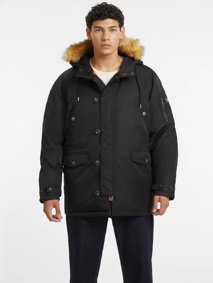 GUESS Jackets and Coats Hooded Nylon Parka Green 8211 Men