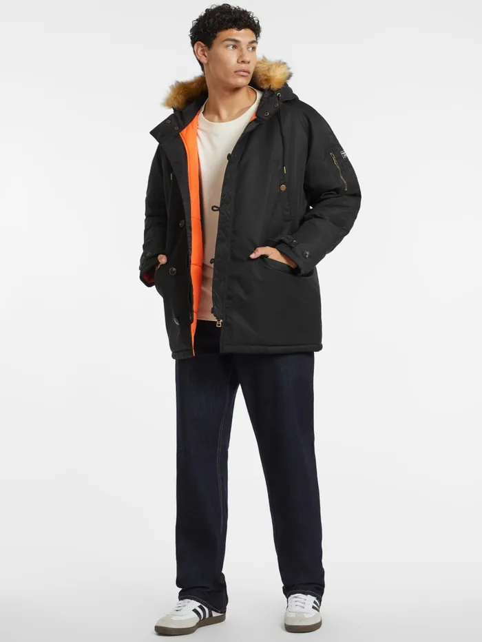 GUESS Jackets and Coats Hooded Nylon Parka Green 8211 Men